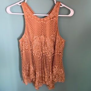 Ultra pink by buckle lace dressy tank top